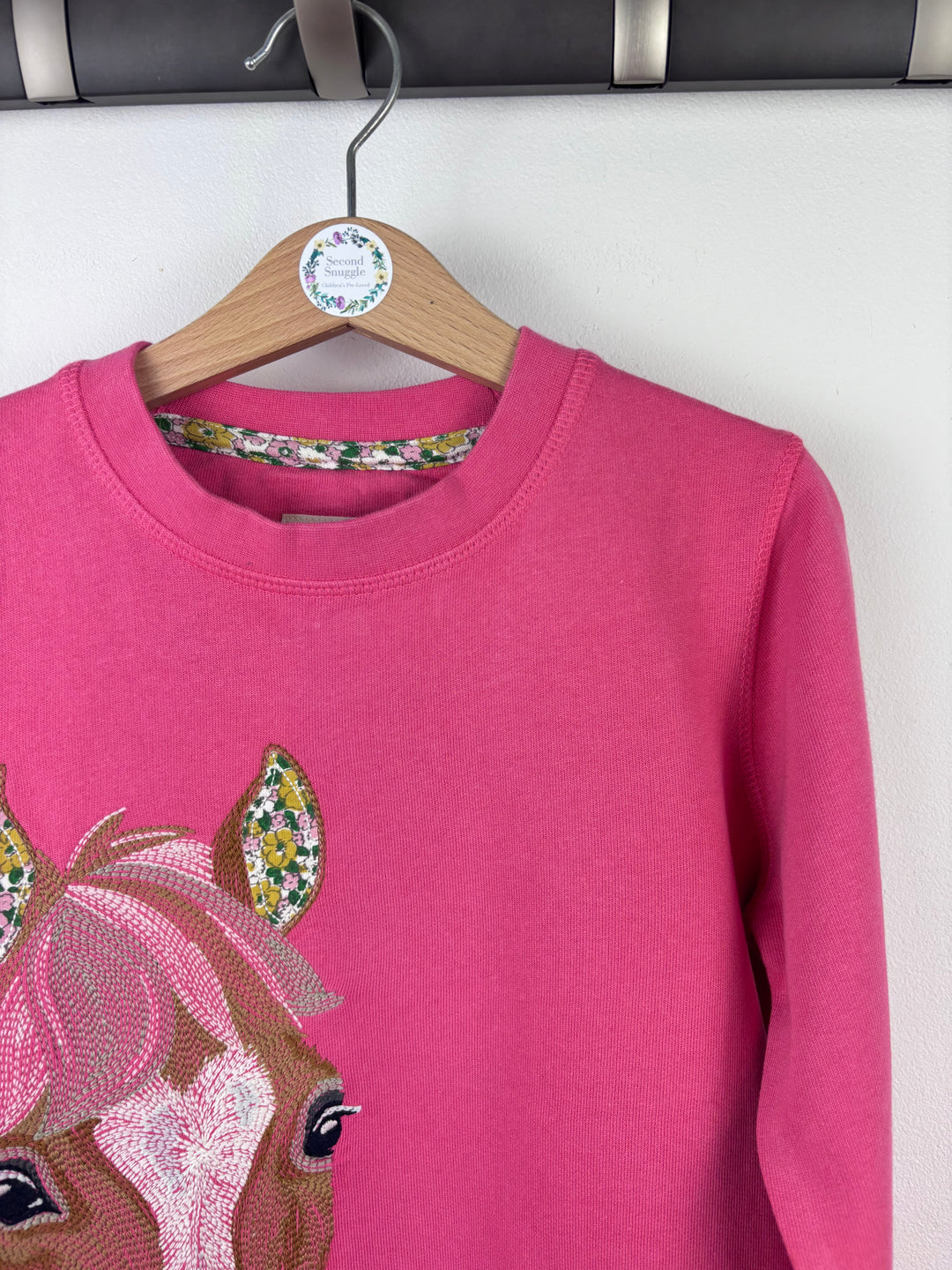 Mini Boden Pink Horse Sweatshirt 6-7 Years-Jumpers-Second Snuggle Preloved