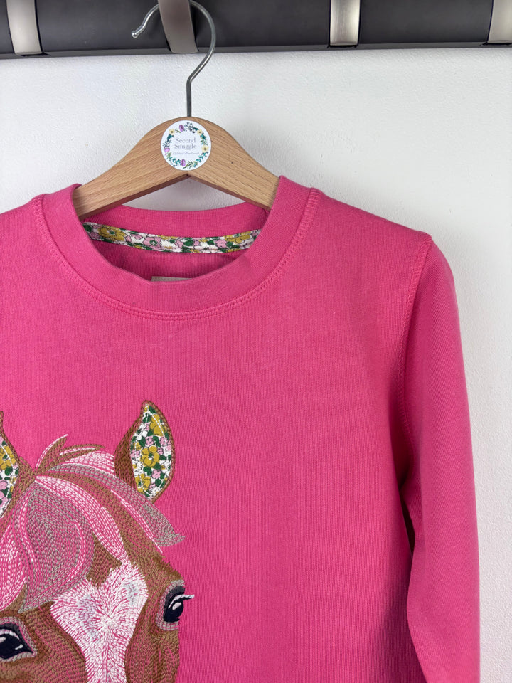 Mini Boden Pink Horse Sweatshirt 6-7 Years-Jumpers-Second Snuggle Preloved