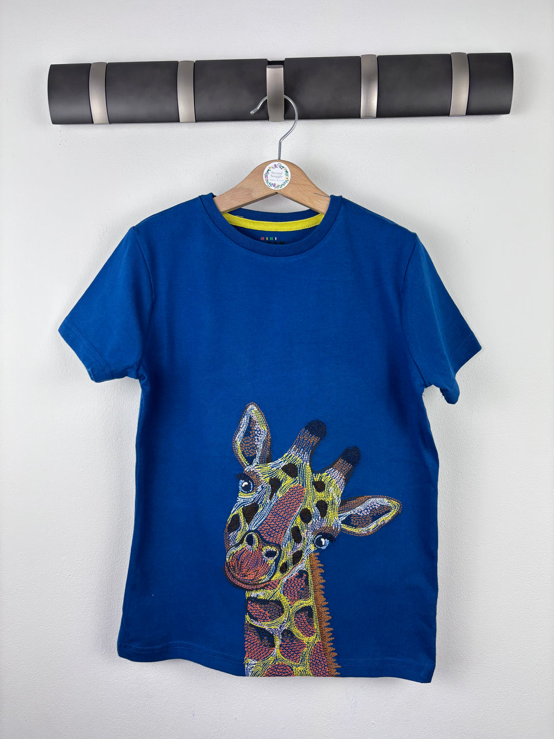 Mini Boden Blue Giraffe T-Shirt 7-8 Years-Tops-Second Snuggle Preloved