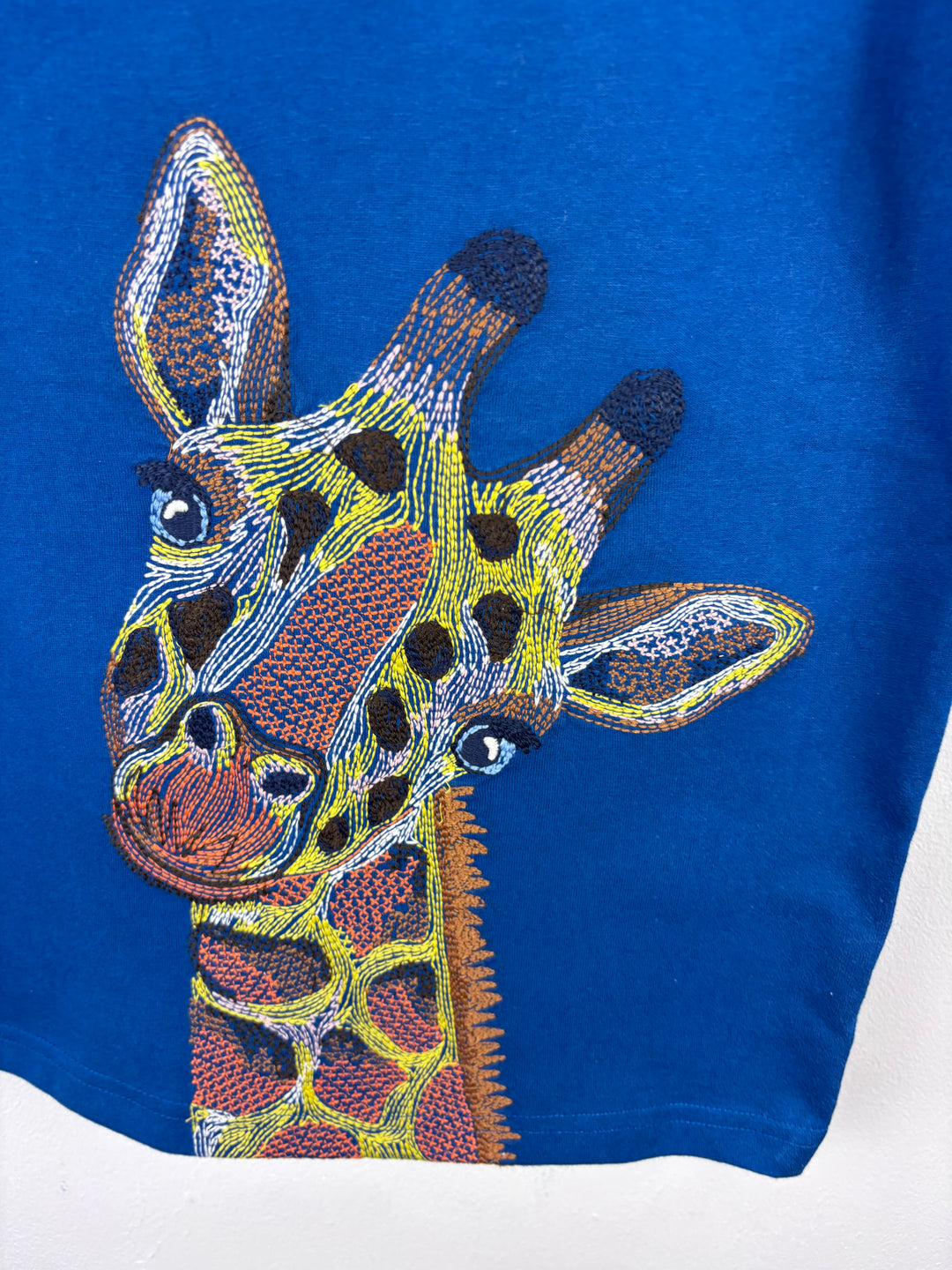 Mini Boden Blue Giraffe T-Shirt 7-8 Years-Tops-Second Snuggle Preloved