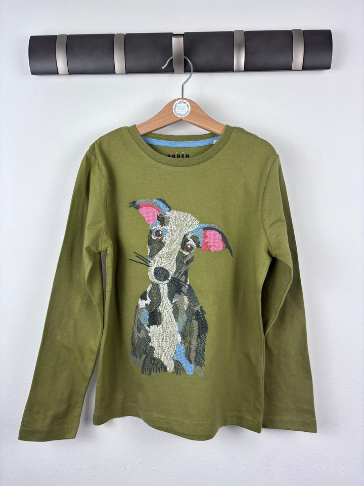 Mini Boden Green Dog Top 7-8 Years-Tops-Second Snuggle Preloved