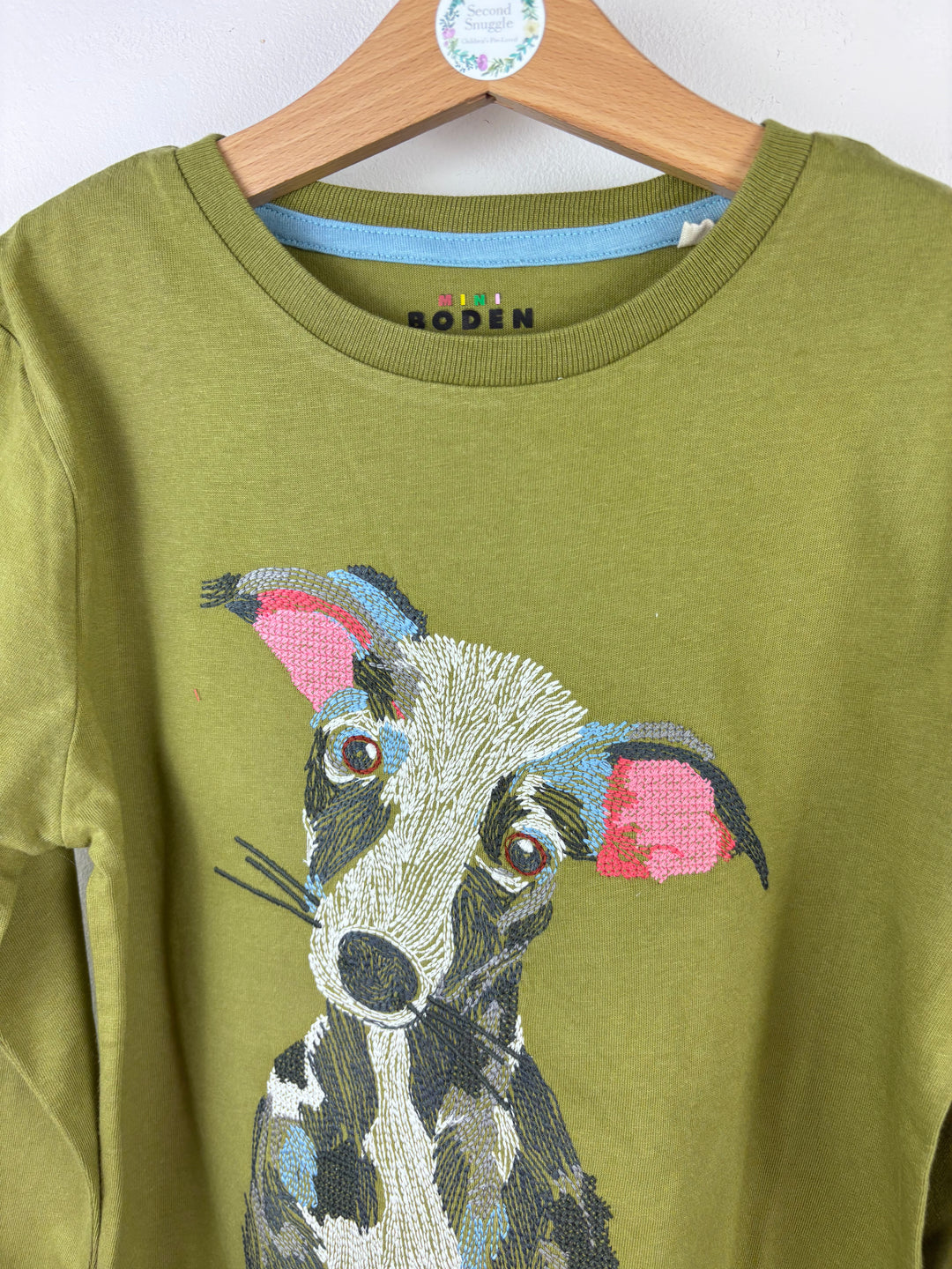 Mini Boden Green Dog Top 7-8 Years-Tops-Second Snuggle Preloved