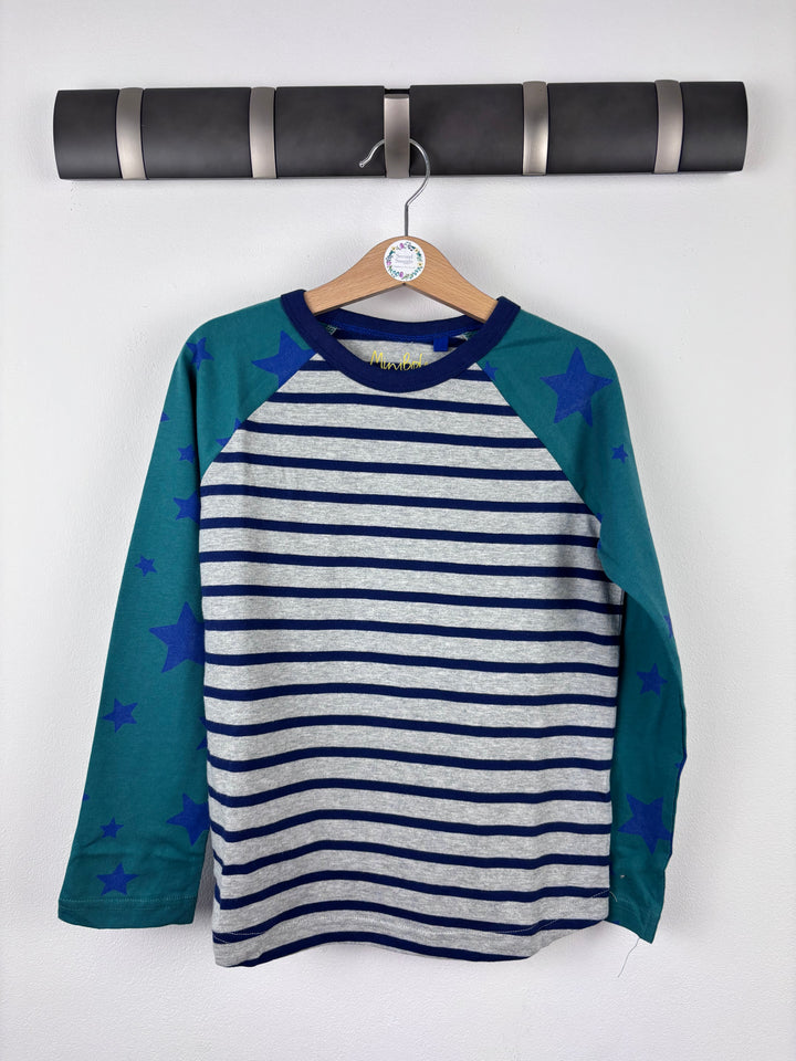 Mini Boden Stripe Star Sleeve Top 3-4 Years-Tops-Second Snuggle Preloved