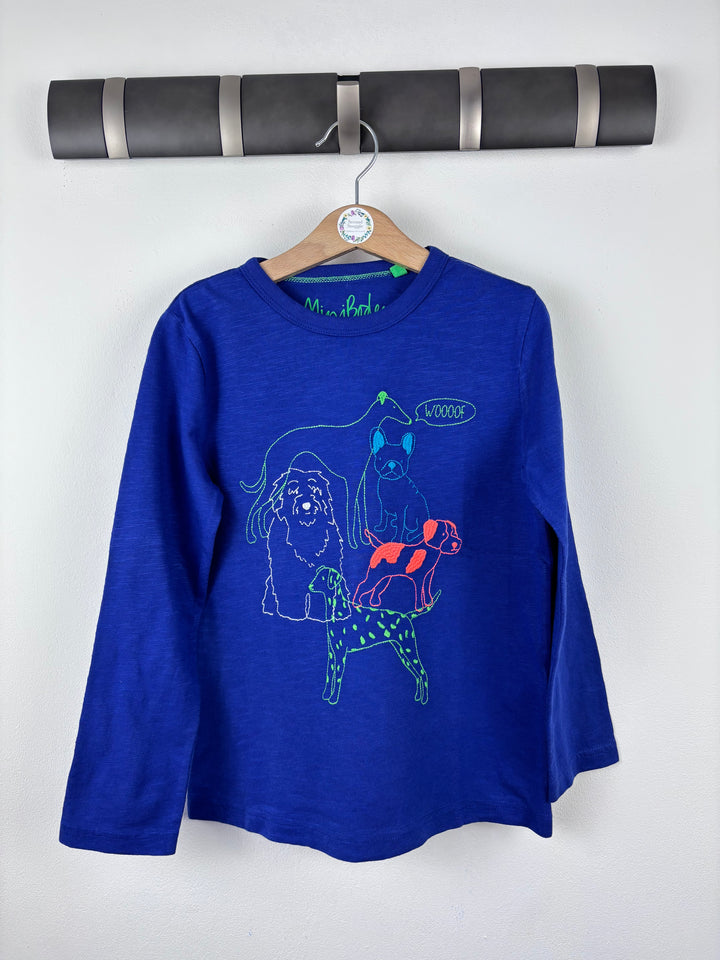 Mini Boden Blue Dog Graphic Top 6-7 Years-Tops-Second Snuggle Preloved