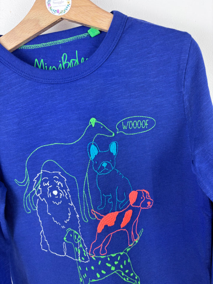 Mini Boden Blue Dog Graphic Top 6-7 Years-Tops-Second Snuggle Preloved