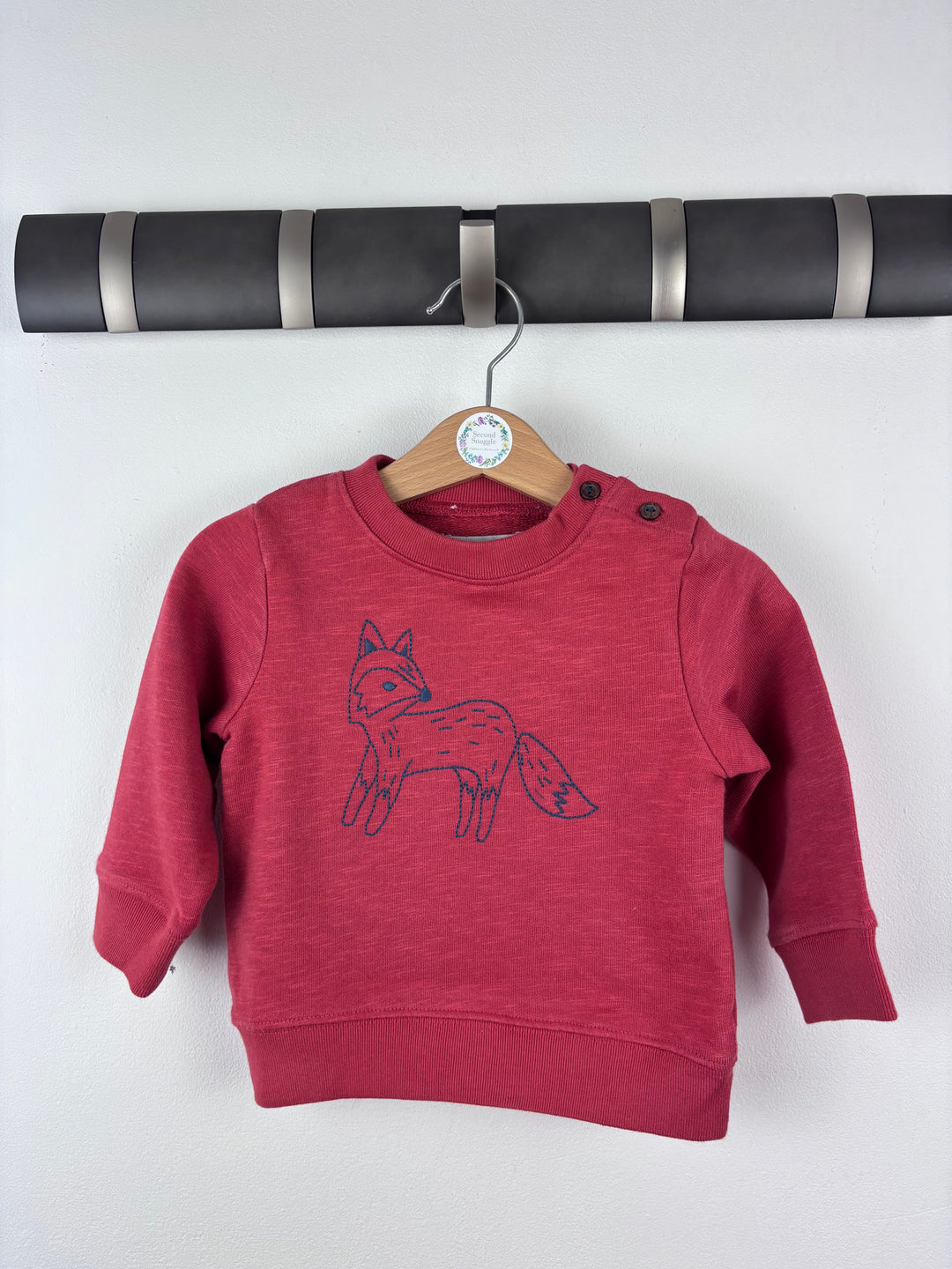 Ex Boden Red Fox Sweatshirt 6-12 Months-Jumpers-Second Snuggle Preloved