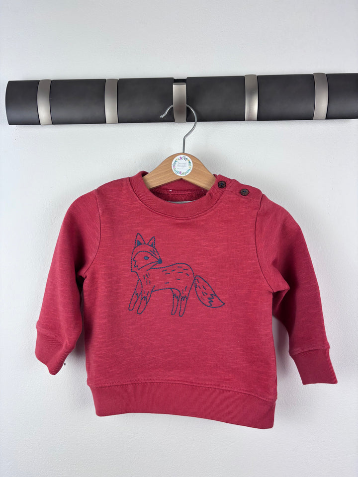 Ex Boden Red Fox Sweatshirt 6-12 Months-Jumpers-Second Snuggle Preloved