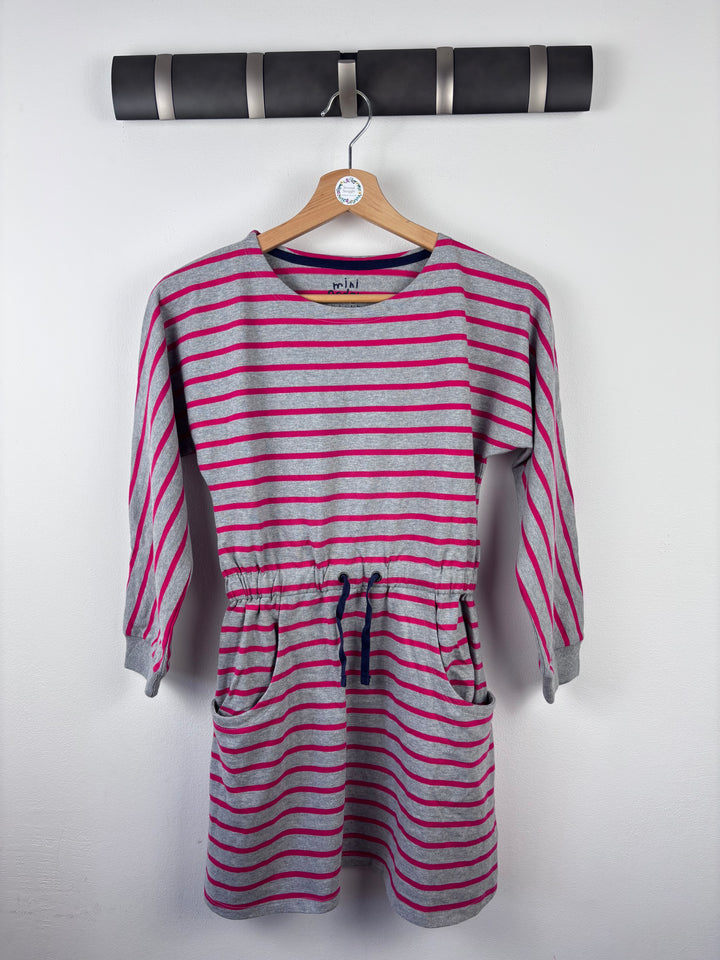 Mini Boden Grey Pink Stripe Dress 9-10 Years-Dresses-Second Snuggle Preloved
