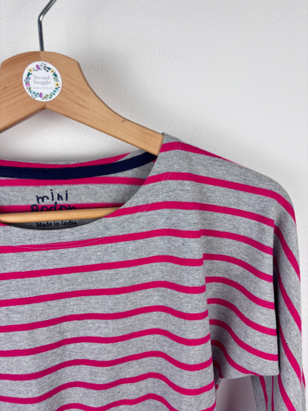 Mini Boden Grey Pink Stripe Dress 9-10 Years-Dresses-Second Snuggle Preloved