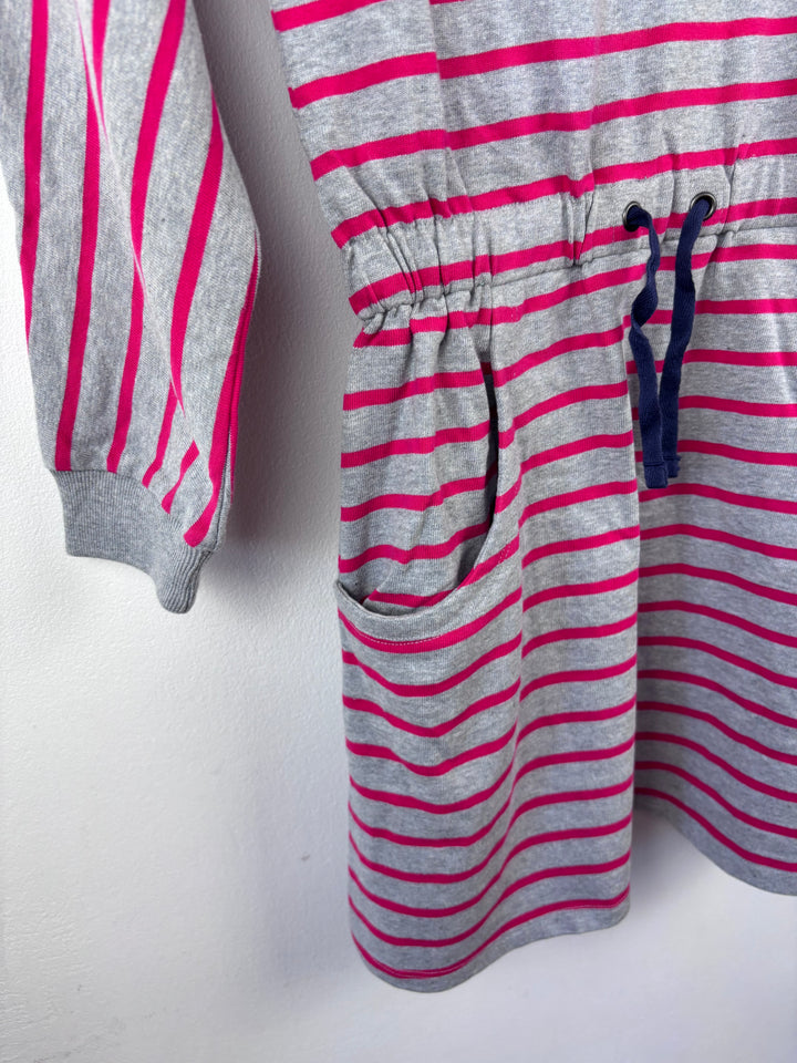 Mini Boden Grey Pink Stripe Dress 9-10 Years-Dresses-Second Snuggle Preloved