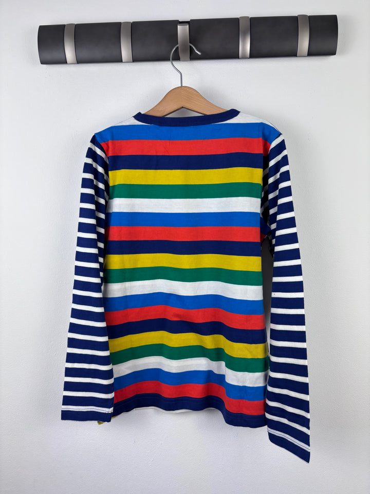 Mini Boden Navy Stripe Top 8–9 Years