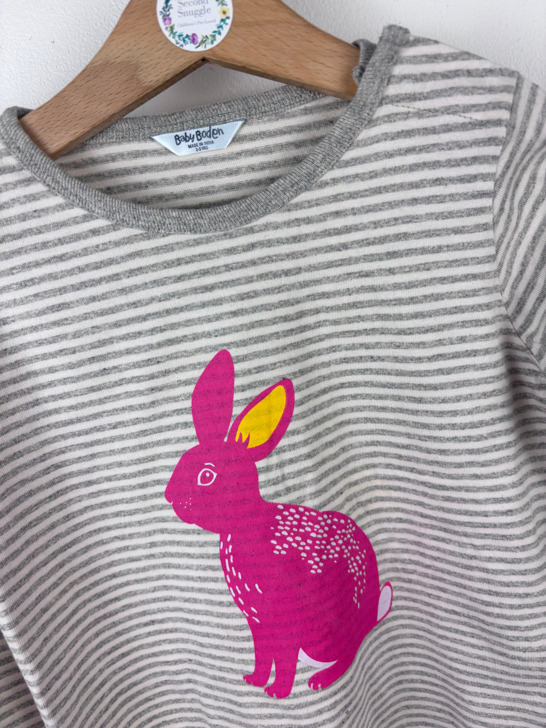 Mini Boden Grey Stripe Bunny Top 12–18 Months-Tops-Second Snuggle Preloved