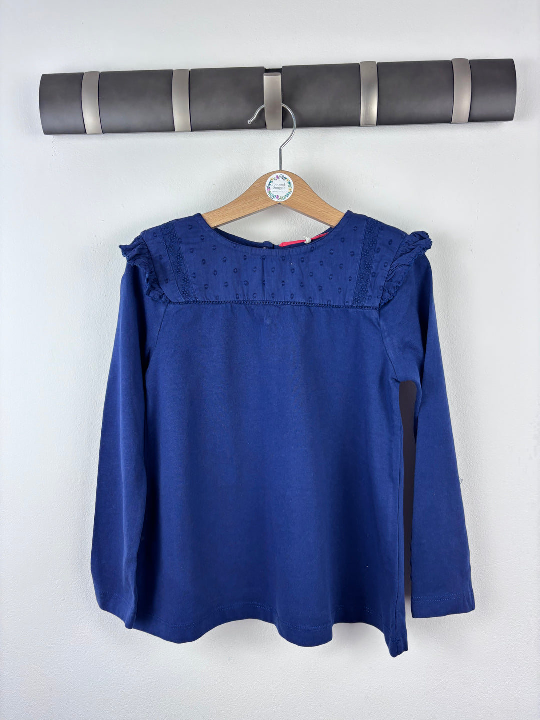 Mini Boden Navy Frill Detail Top 5–6 Years-Tops-Second Snuggle Preloved