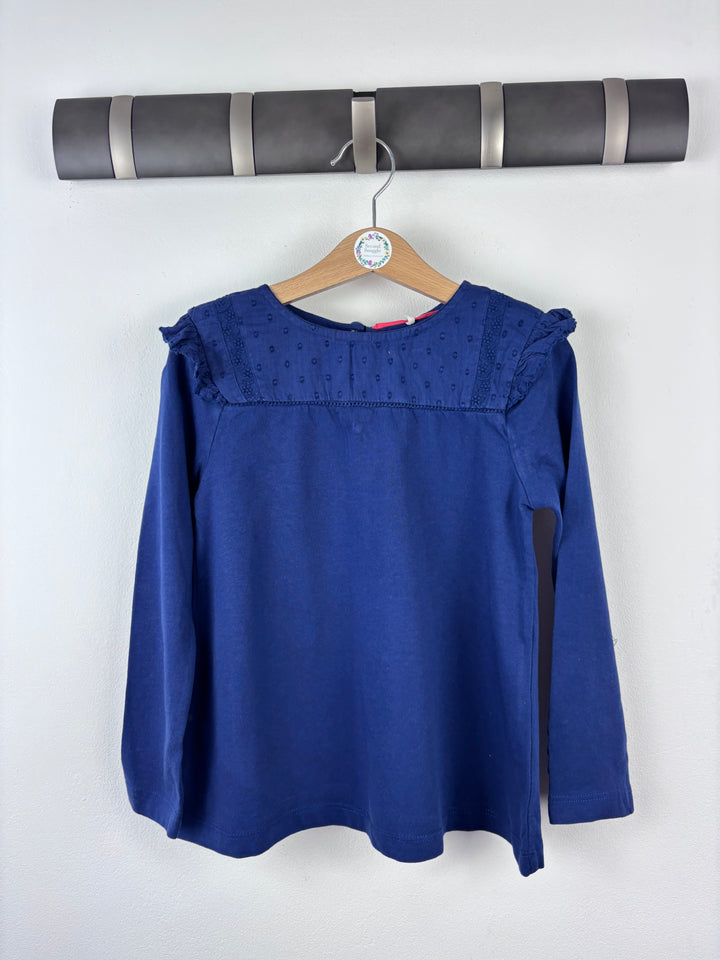 Mini Boden Navy Frill Detail Top 5–6 Years-Tops-Second Snuggle Preloved