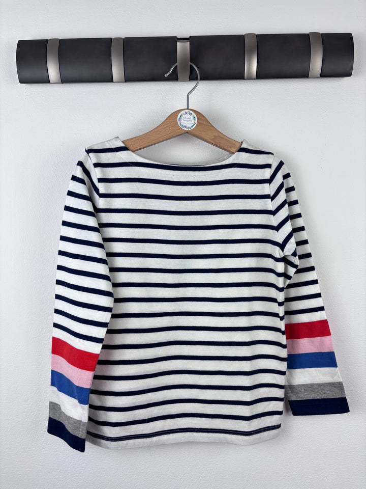 Mini Boden Stripe Top with Colour Sleeves 6–7 Years-Tops-Second Snuggle Preloved