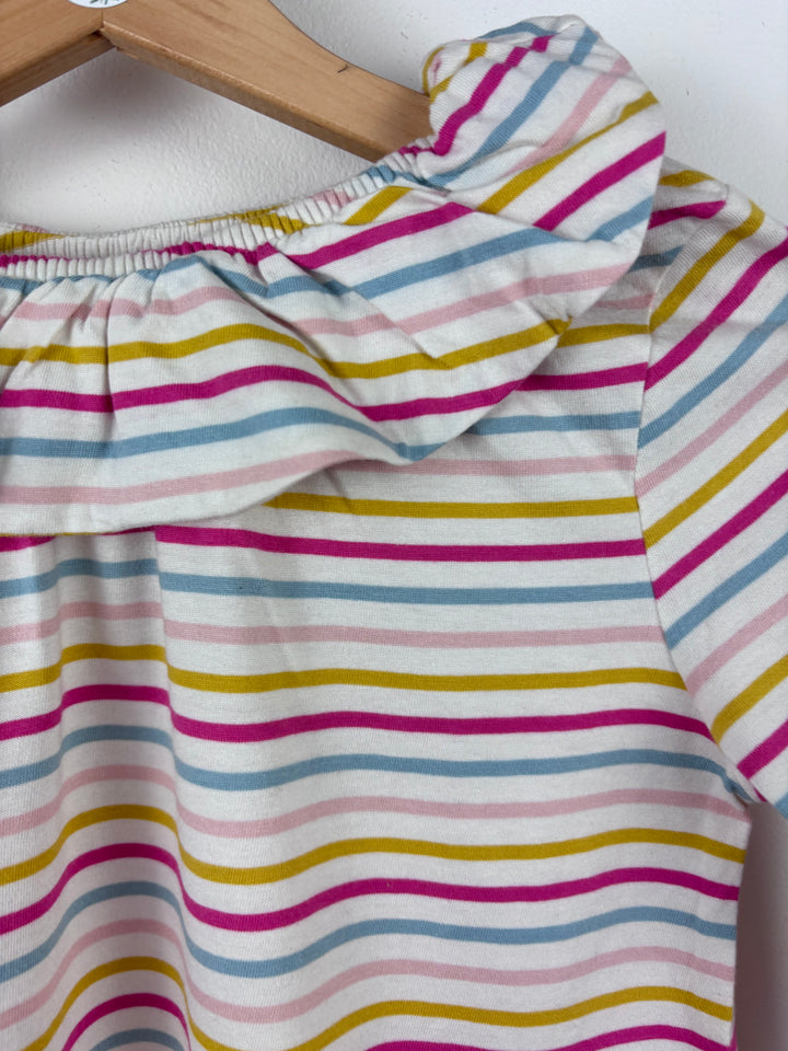 Mini Boden Rainbow Stripe Frill Neck Top 9–10 Years-Tops-Second Snuggle Preloved