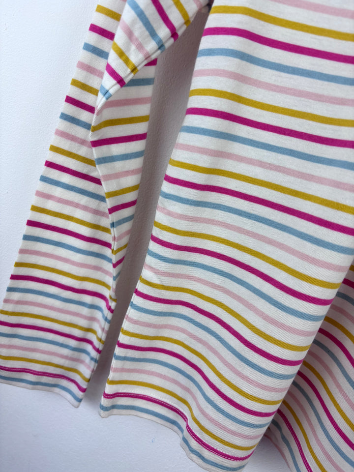 Mini Boden Rainbow Stripe Frill Neck Top 9–10 Years-Tops-Second Snuggle Preloved