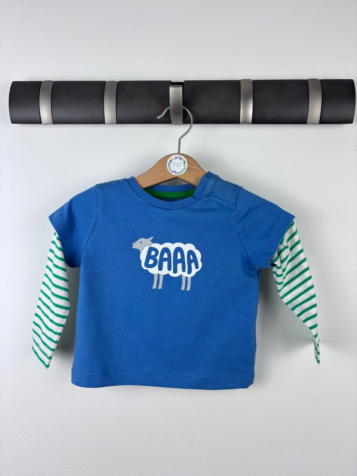 Baby Boden Blue Sheep Top 3–6 Months-Tops-Second Snuggle Preloved