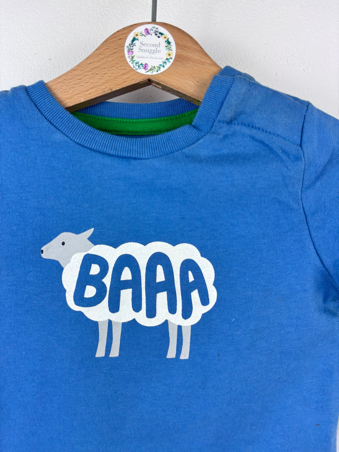 Baby Boden Blue Sheep Top 3–6 Months-Tops-Second Snuggle Preloved