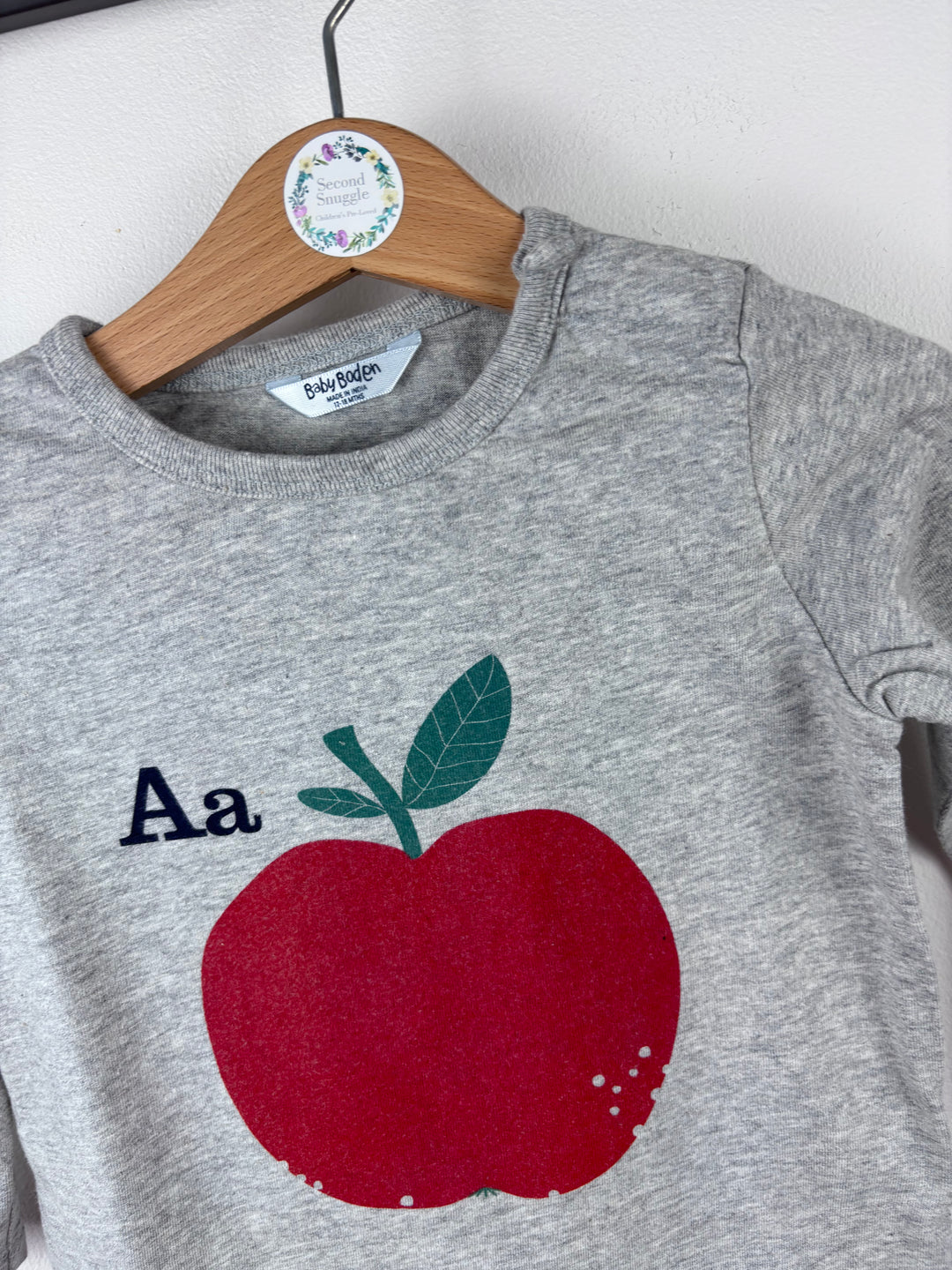 Baby Boden Grey Apple Jumper 12–18 Months-Tops-Second Snuggle Preloved