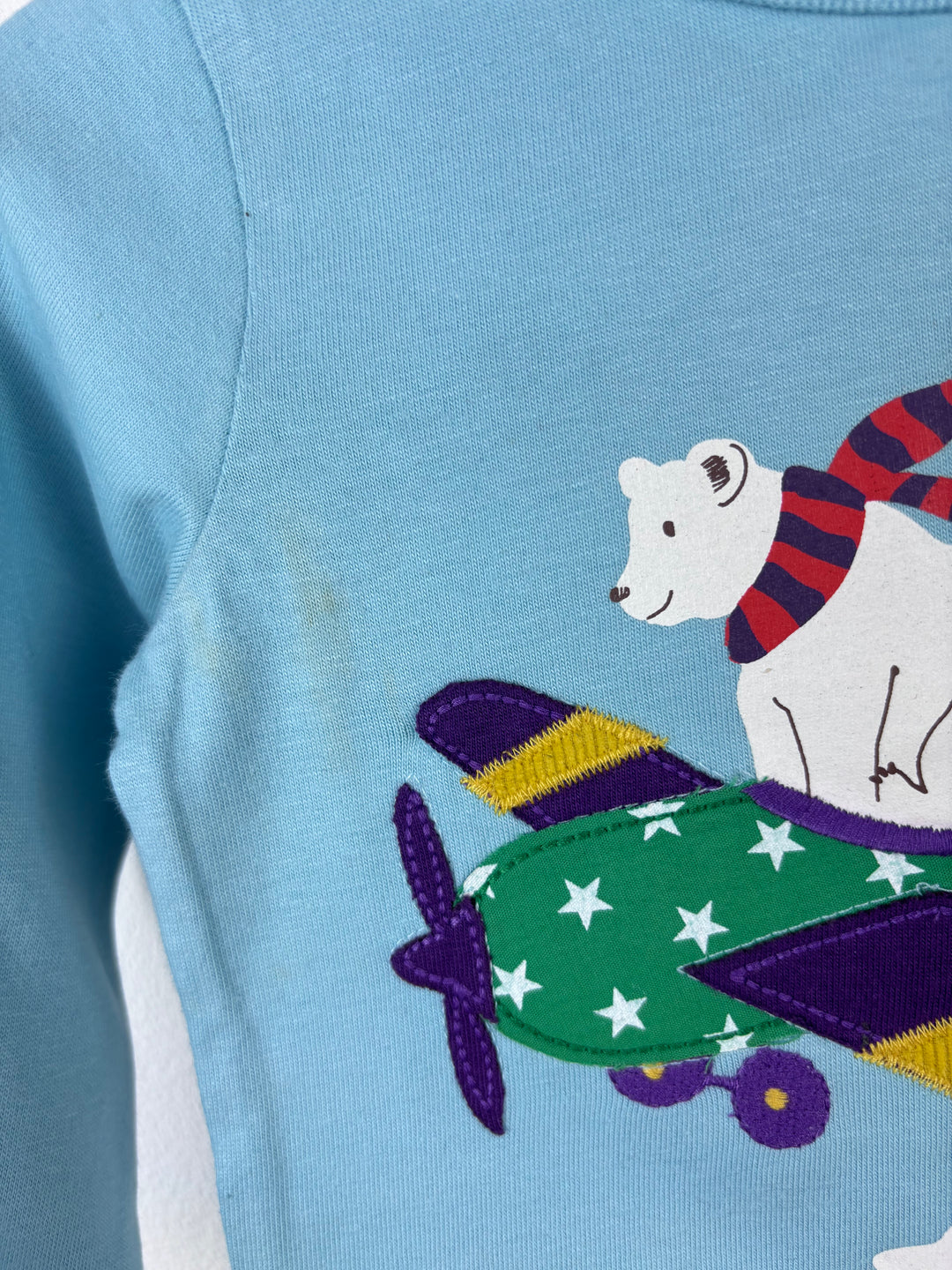 Baby Boden Blue Plane Top 6–12 Months