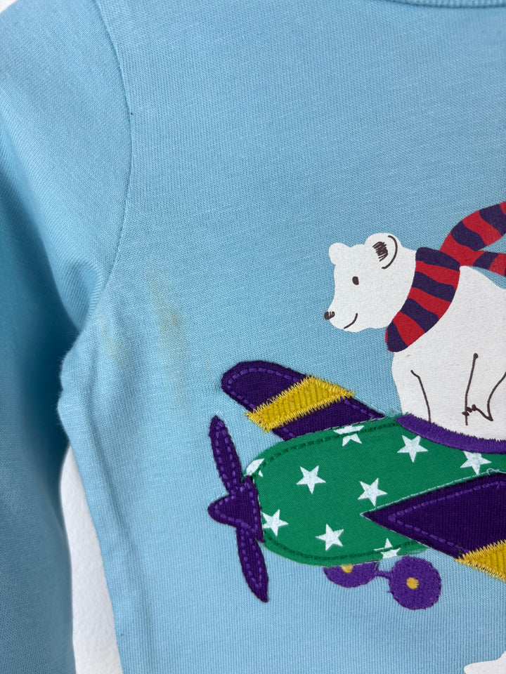 Baby Boden Blue Plane Top 6–12 Months
