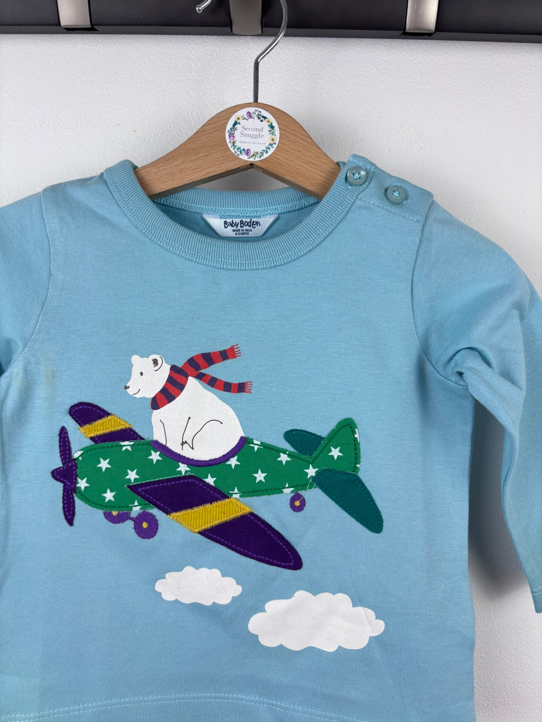 Baby Boden Blue Plane Top 6–12 Months