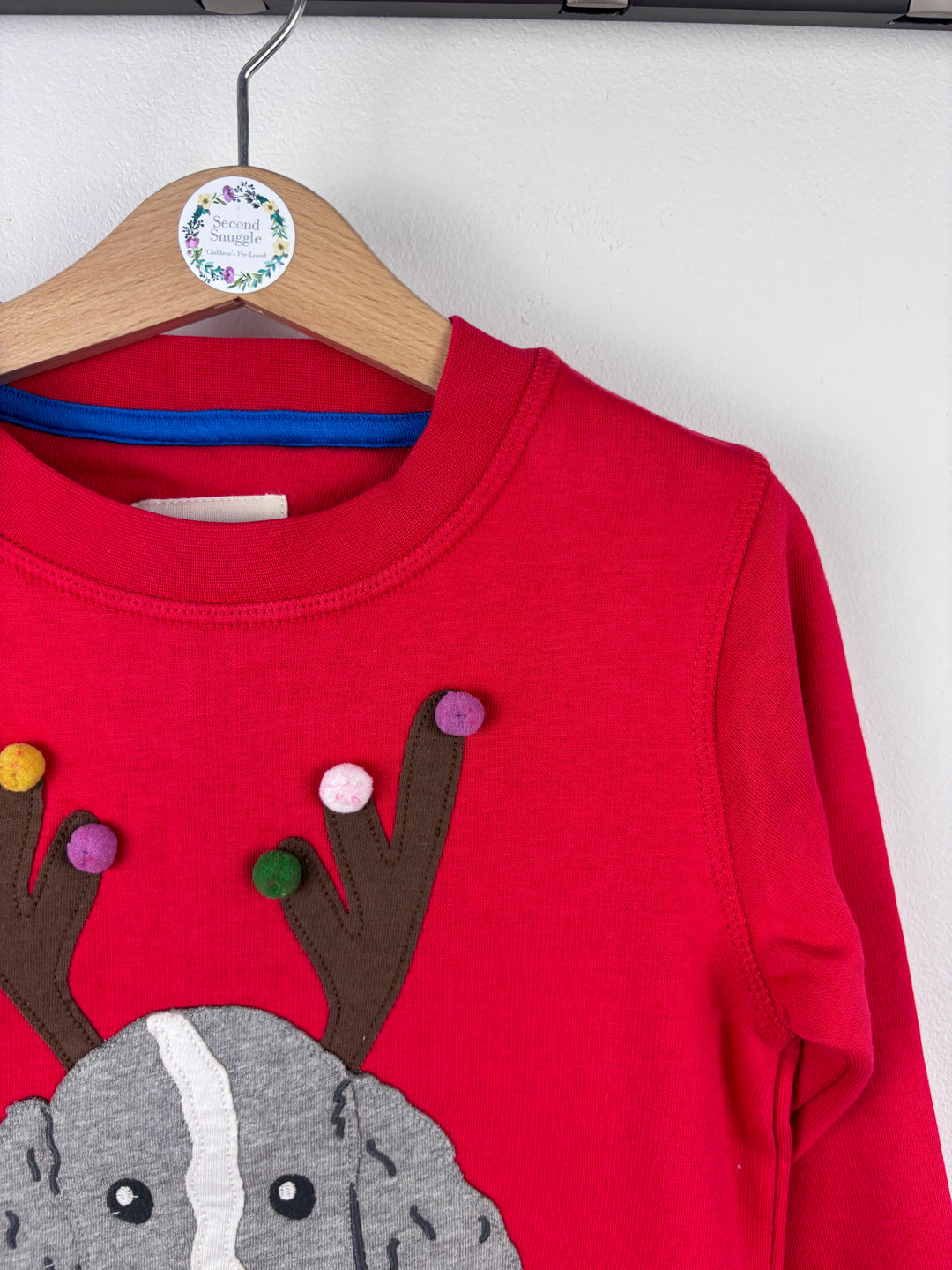 Mini Boden Red Dog Reindeer Sweatshirt 3–4 Years