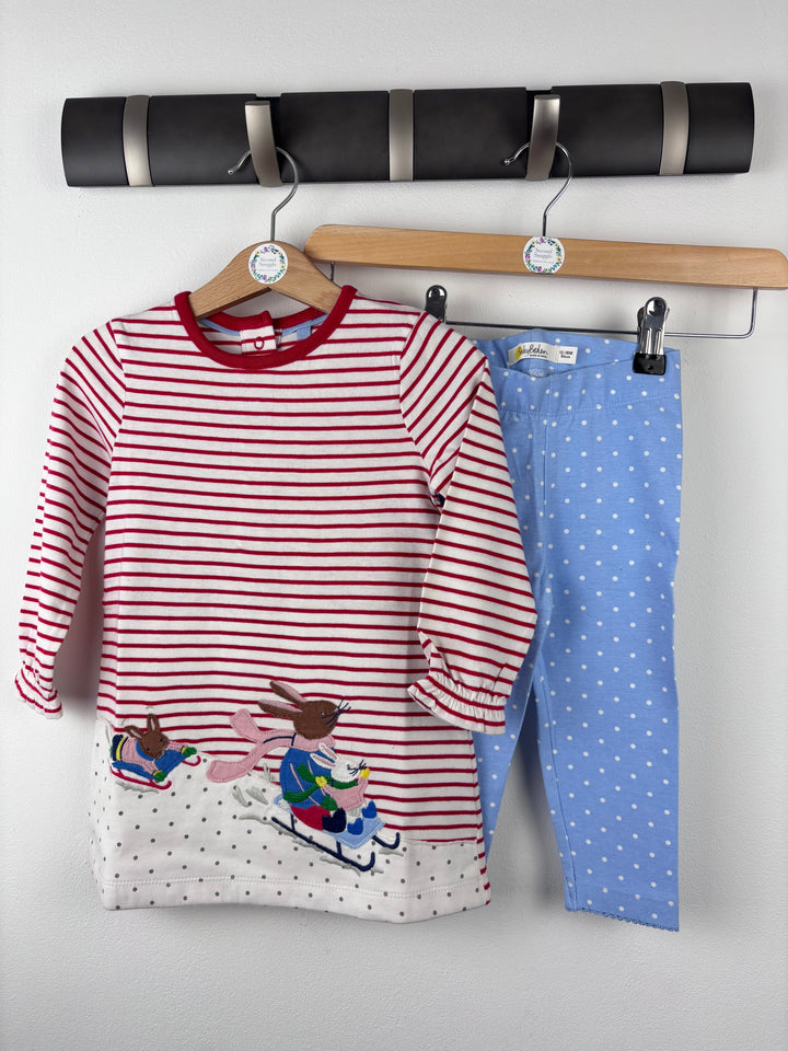 Boden Bunny Sledging Top and Leggings Set 12–18 Months-Sets-Second Snuggle Preloved