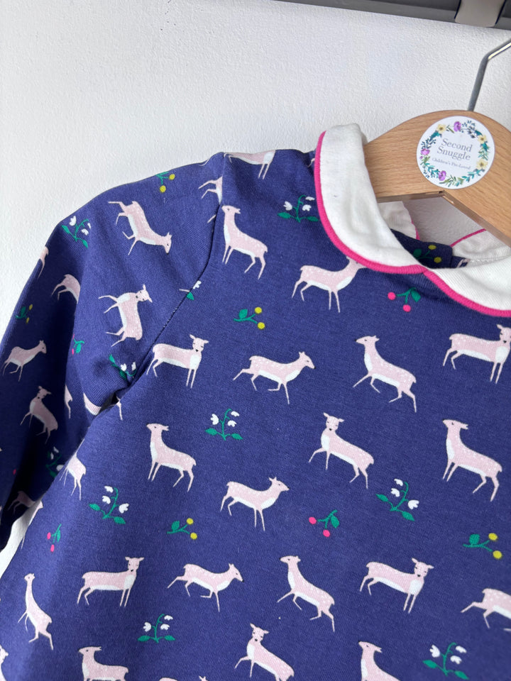 Baby Boden Navy Reindeer Top and Pink Spotty Leggings Set 3–6 Months