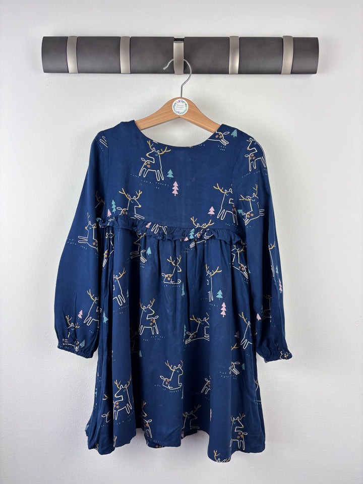 M&S Navy Reindeer Dress 5-6 Years-Dresses-Second Snuggle Preloved