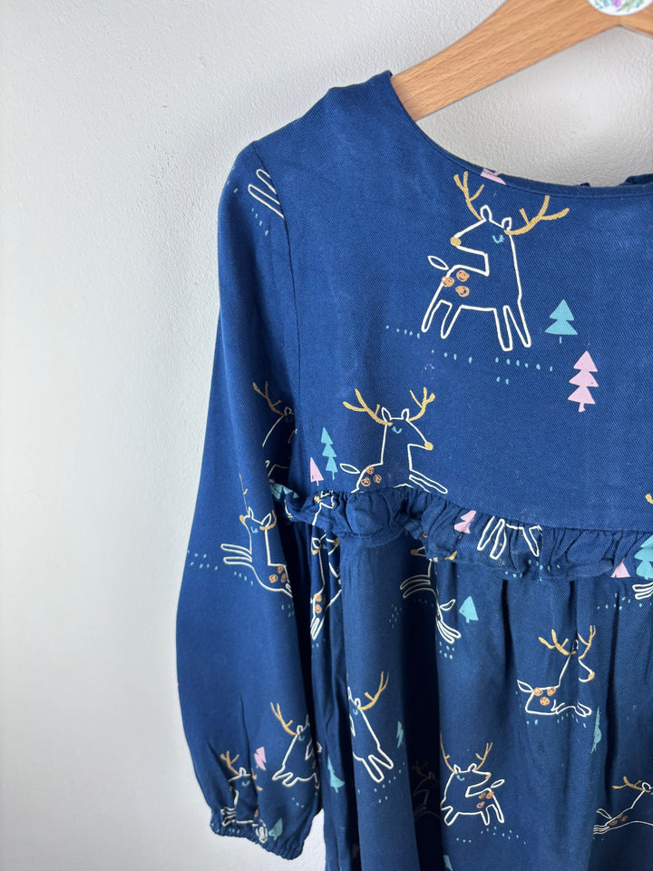 M&S Navy Reindeer Dress 5-6 Years-Dresses-Second Snuggle Preloved