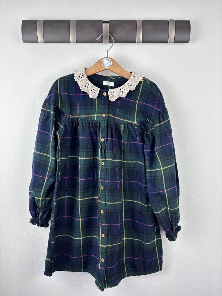 Next Check Dress with Lace Collar 6–7 Years