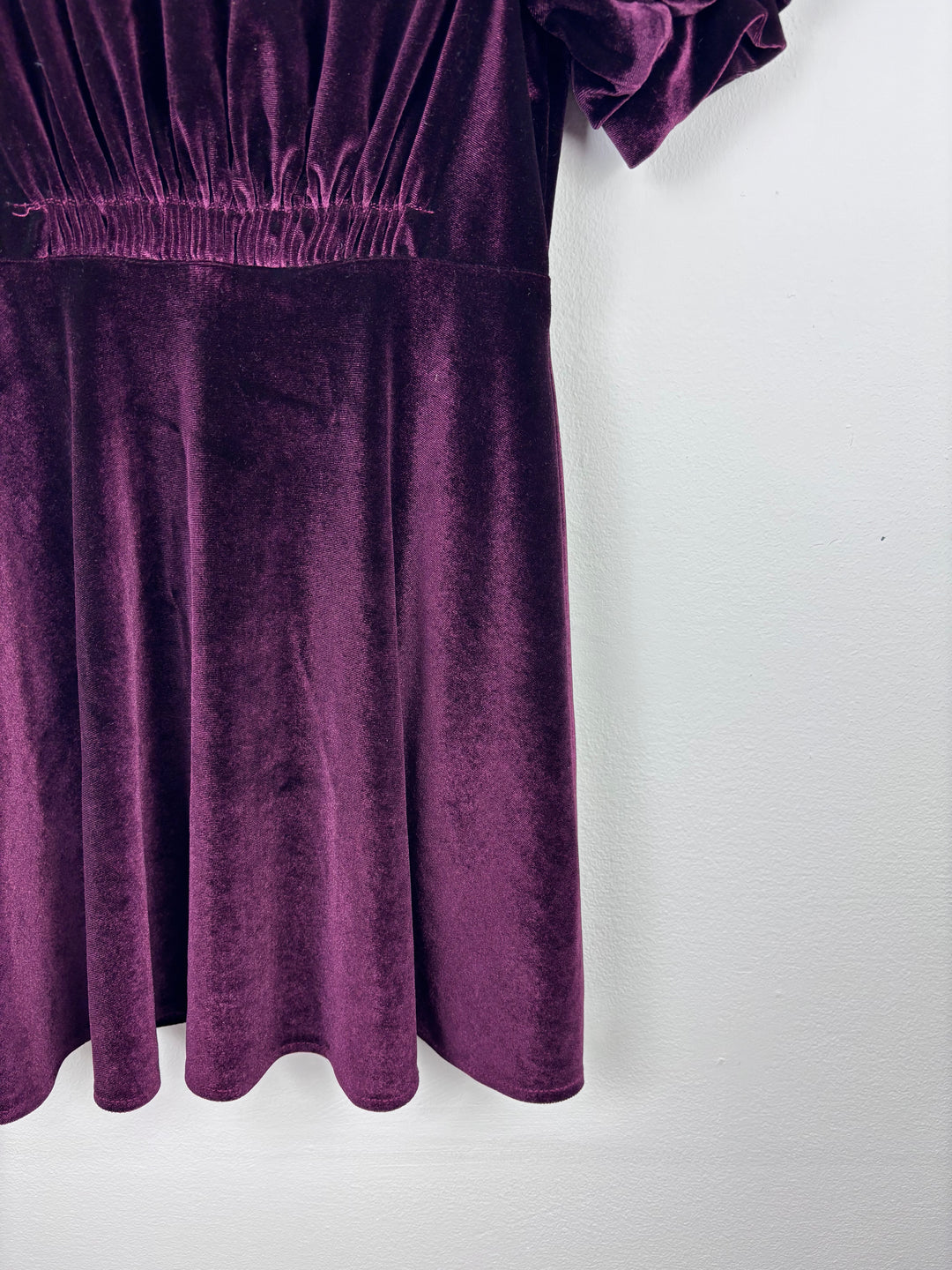 Next Velvet Puff Sleeve Dress 10 Years-Dresses-Second Snuggle Preloved
