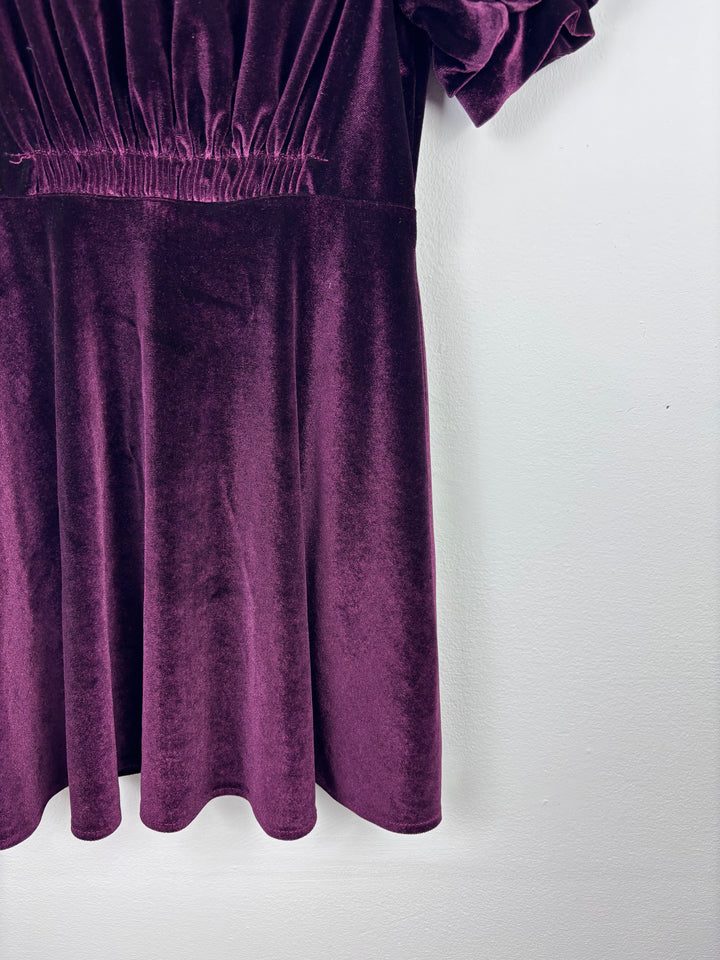 Next Velvet Puff Sleeve Dress 10 Years-Dresses-Second Snuggle Preloved