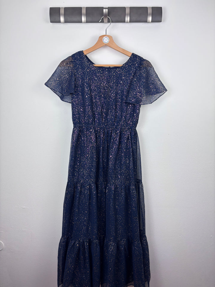 Monsoon Navy Glitter Maxi Dress 11 Years-Dresses-Second Snuggle Preloved