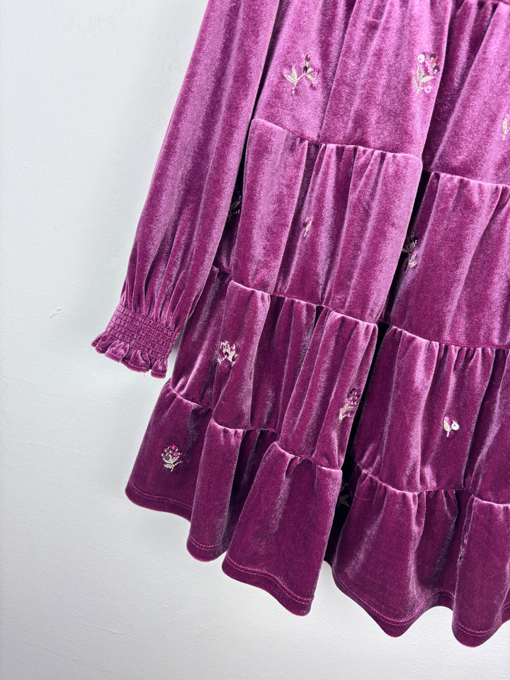 M&S Velvet Embroidered Dress 3–4 Years