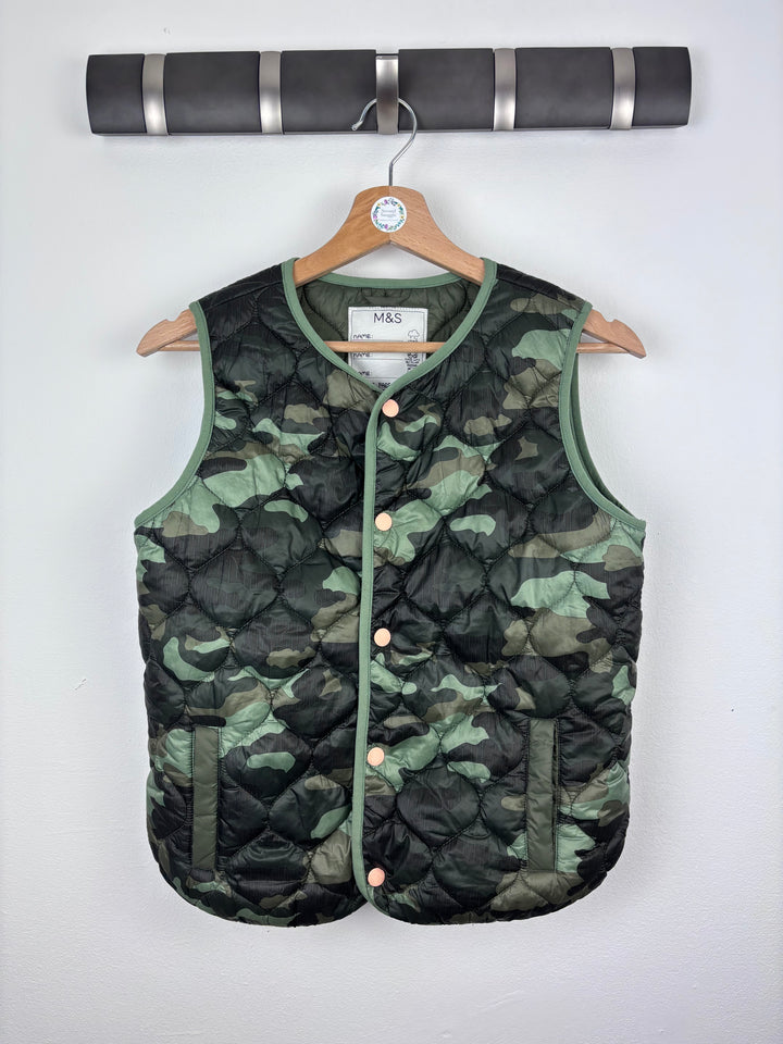M&S Camo Quilted Gilet 11–12 Years-Gilets-Second Snuggle Preloved