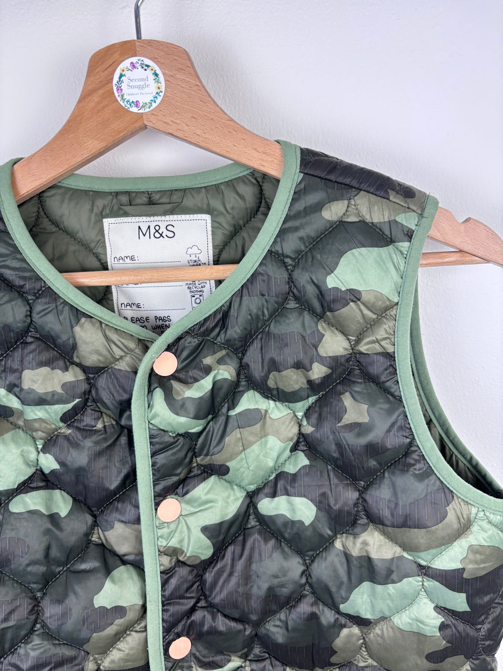 M&S Camo Quilted Gilet 11–12 Years-Gilets-Second Snuggle Preloved