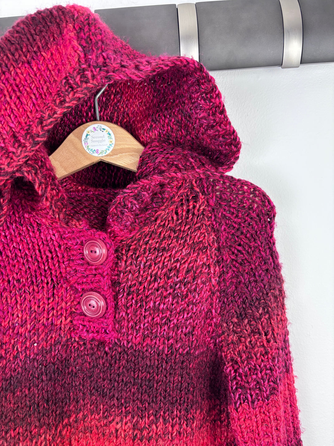 Handknit Striped Hooded Jumper 4–5 Years-Hoodies-Second Snuggle Preloved