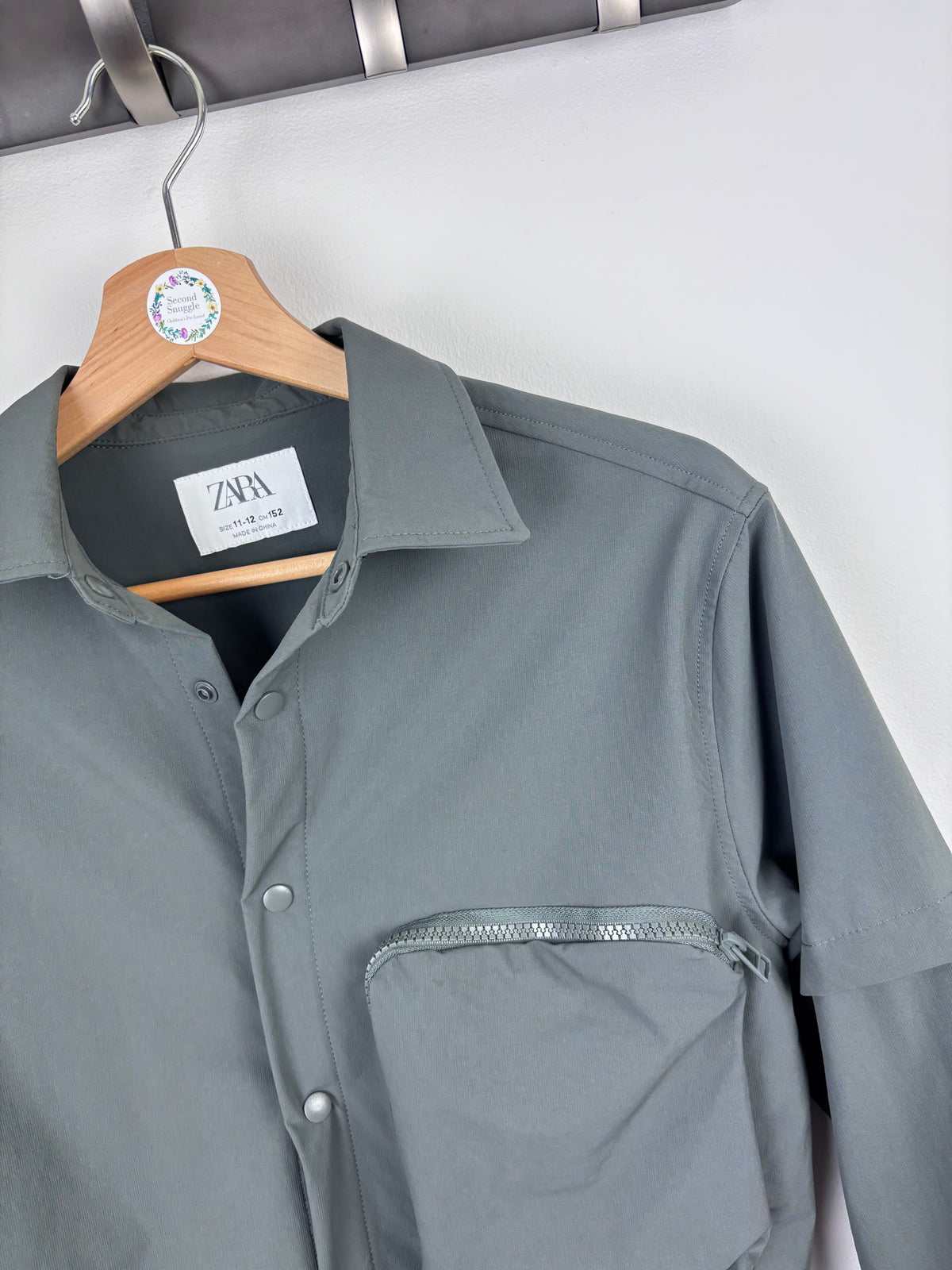 Zara Grey Long Sleeve Shirt 11–12 Years-Jackets-Second Snuggle Preloved