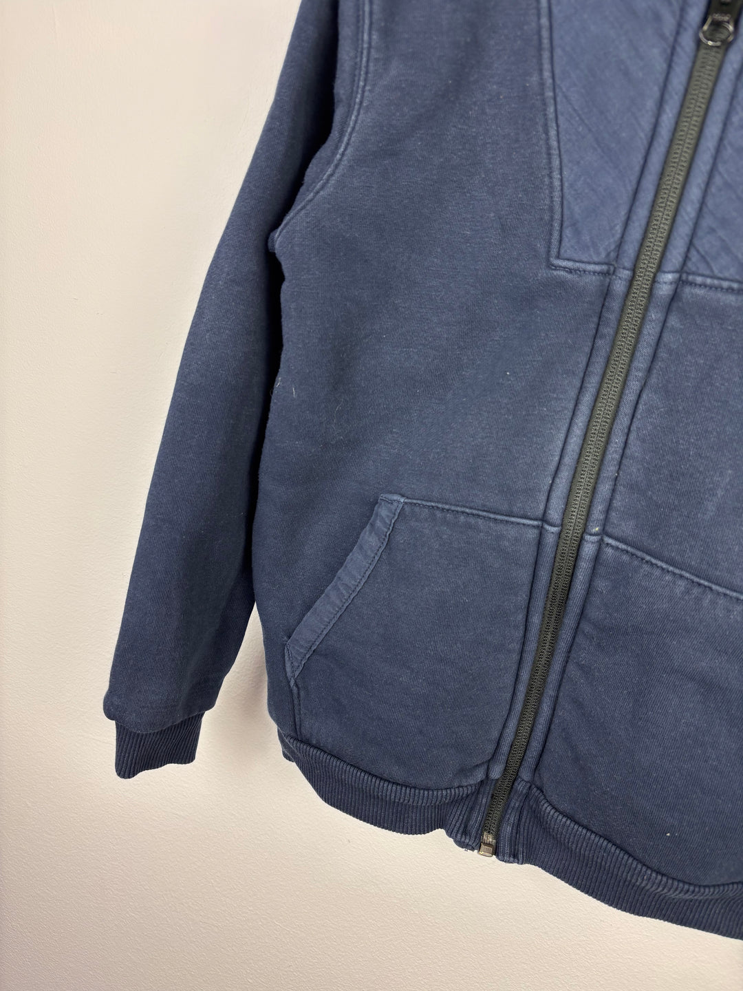 M&S Navy Zip Borg Lined Hoodie 6–7 Years-Hoodies-Second Snuggle Preloved