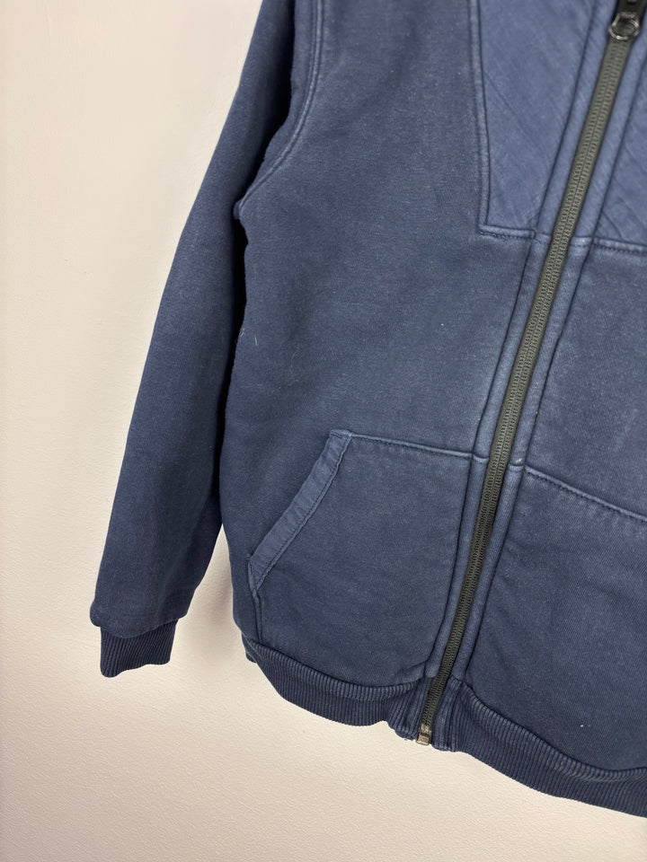 M&S Navy Zip Borg Lined Hoodie 6–7 Years-Hoodies-Second Snuggle Preloved