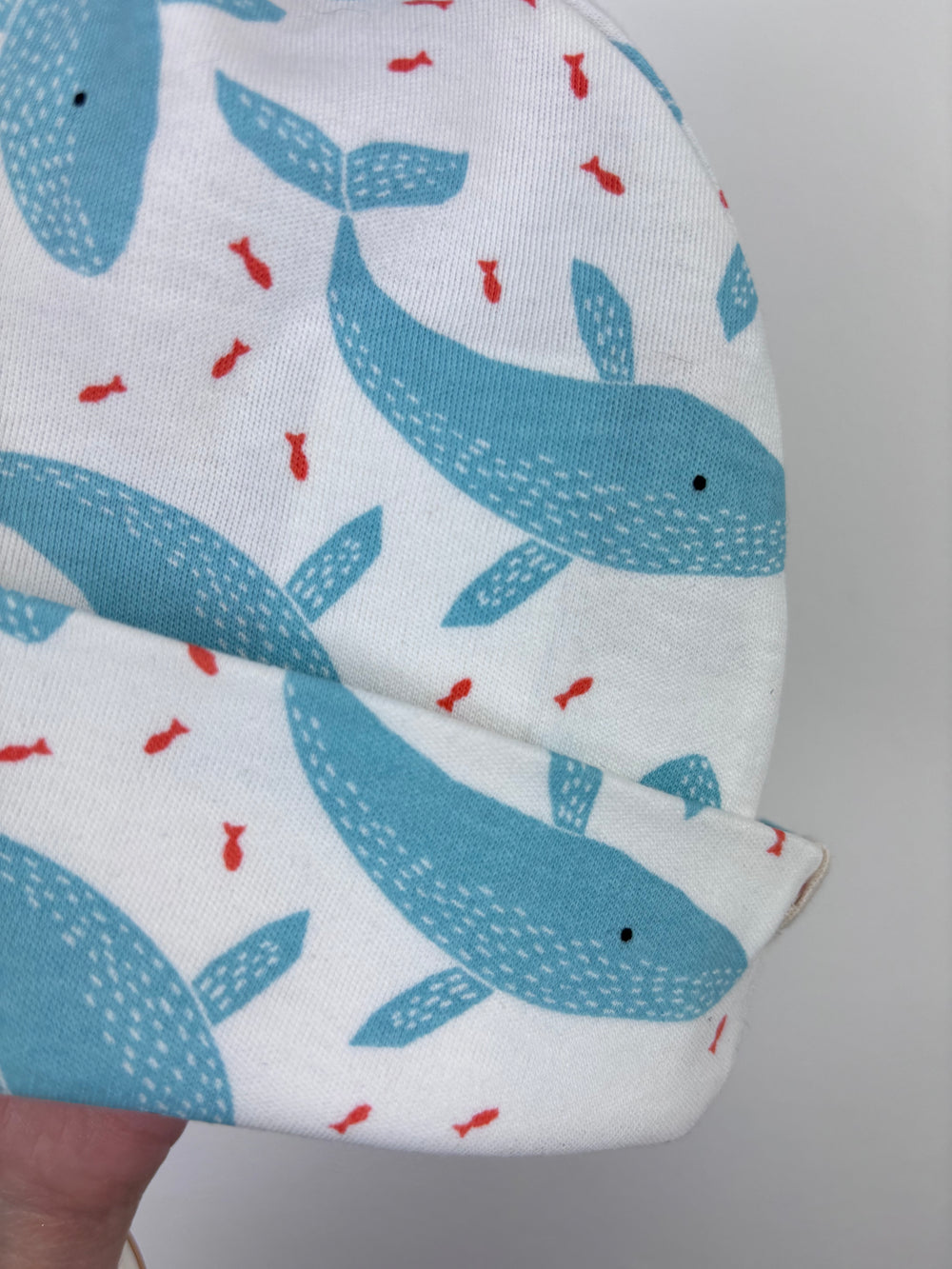 Pigeon Whale Print Hat 0–5 Months-Hats-Second Snuggle Preloved