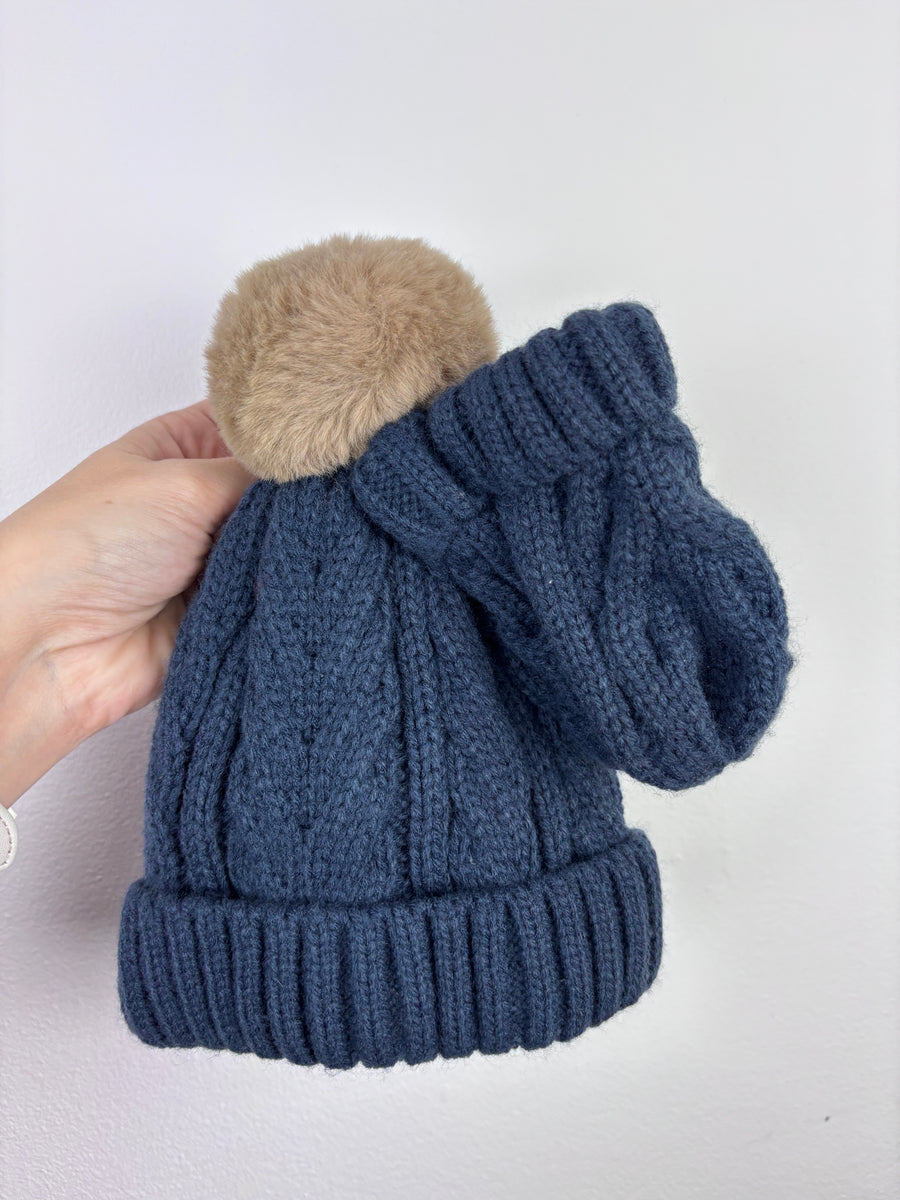 John Lewis Grey Cat Knit Hat 6–12 Months-Hats-Second Snuggle Preloved