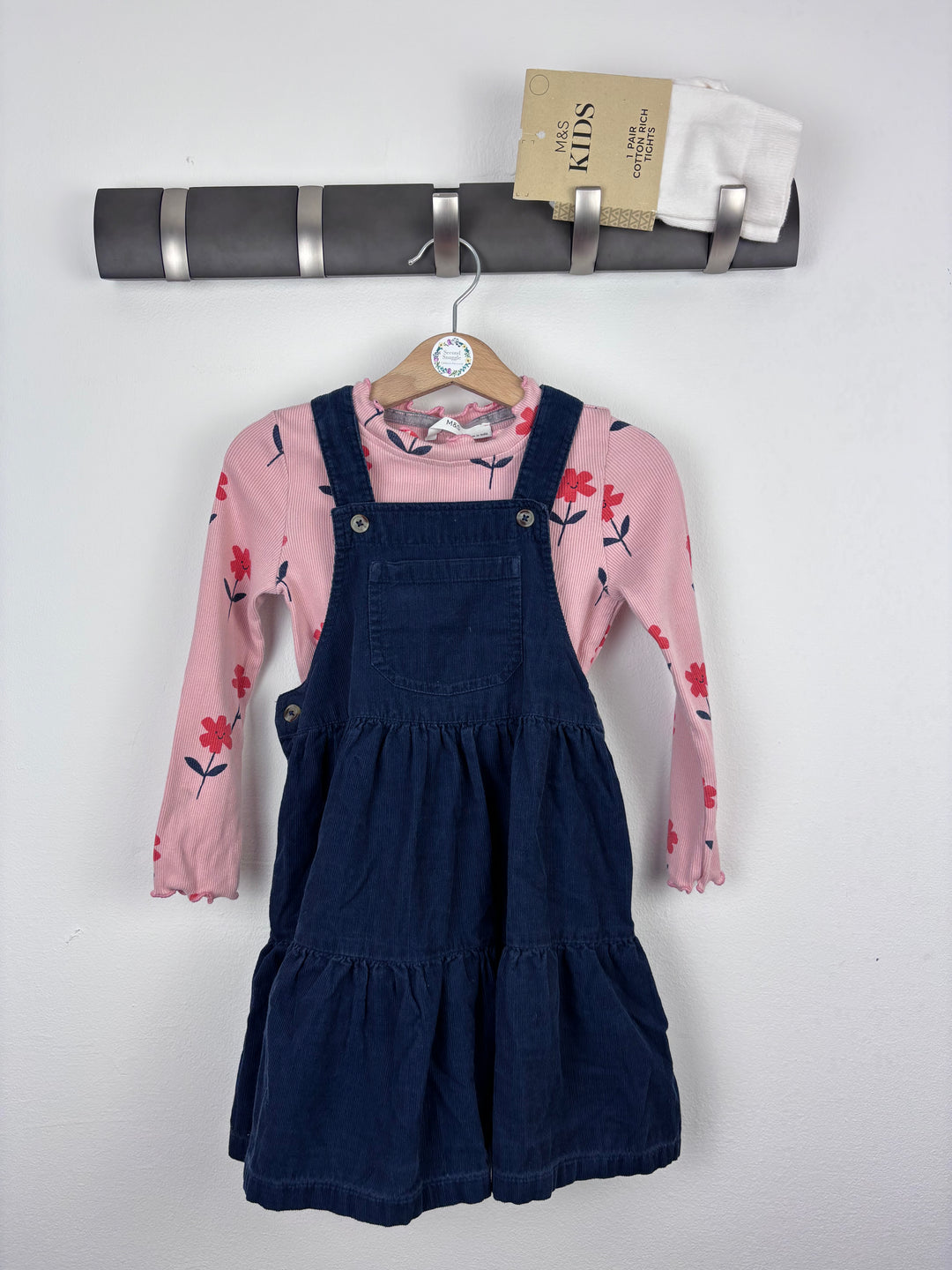 M&S Denim Pinafore Outfit 3–4 Years-Dresses-Second Snuggle Preloved