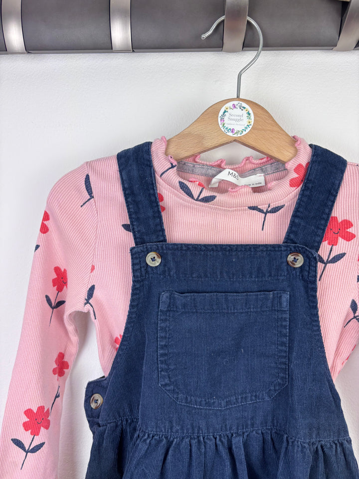 M&S Denim Pinafore Outfit 3–4 Years-Dresses-Second Snuggle Preloved
