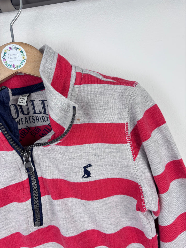 Joules Grey and Red Stripe Top 6 Years-Jumpers-Second Snuggle Preloved