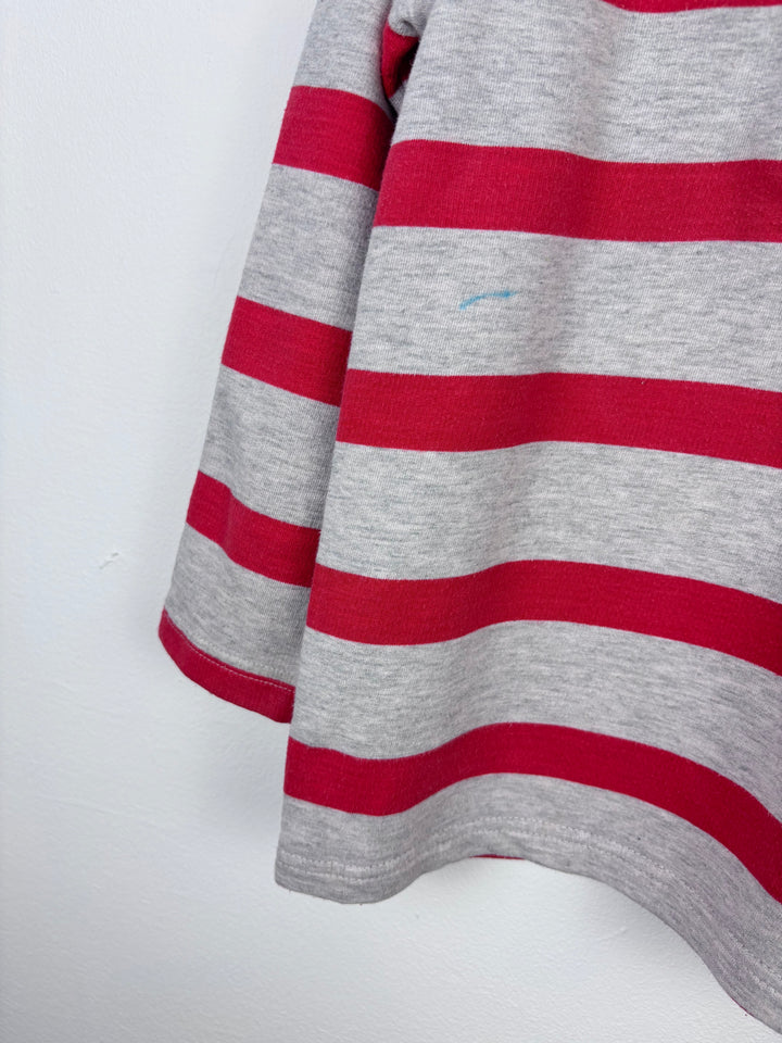 Joules Grey and Red Stripe Top 6 Years-Jumpers-Second Snuggle Preloved
