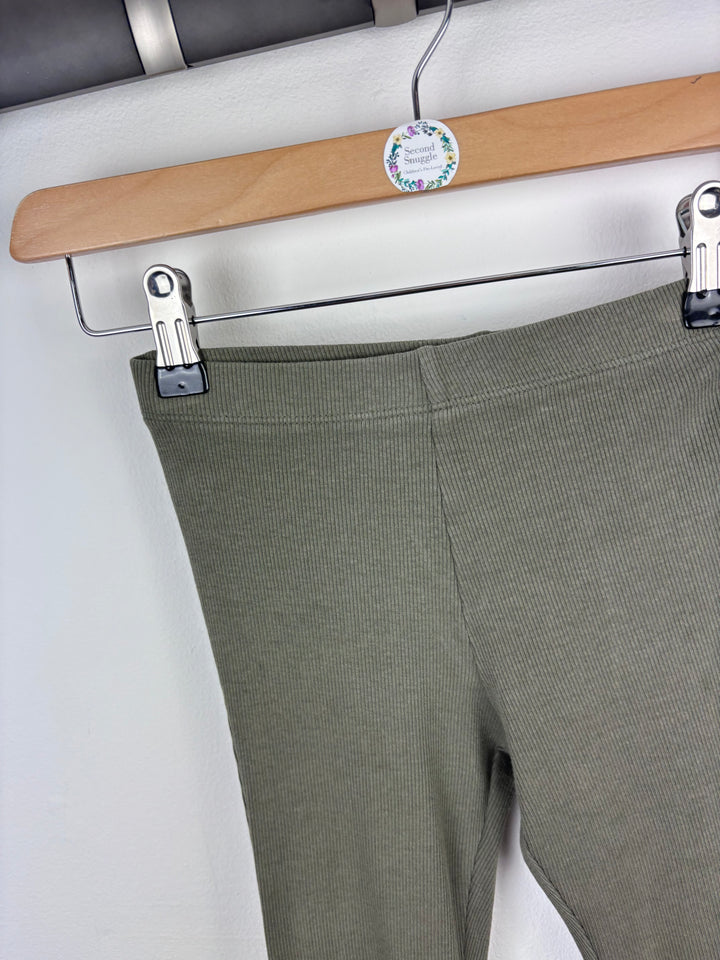 Next Ribbed Khaki Flared Leggings 6–7 Years-Leggings-Second Snuggle Preloved
